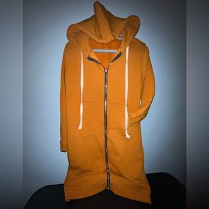 COZY FLEECE LINED LONG ZIP UP HOODIE